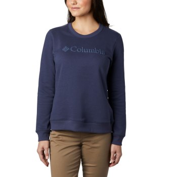 Columbia Logo Crew Top, Sudaderas Azul Marino Para Mujer | 034817-DNJ